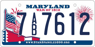 MD license plate 7AB7612