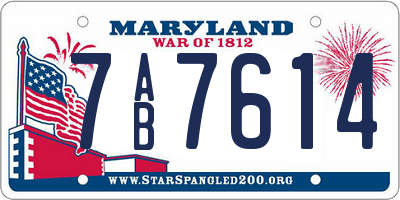 MD license plate 7AB7614