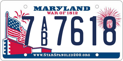 MD license plate 7AB7618