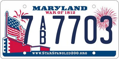 MD license plate 7AB7703