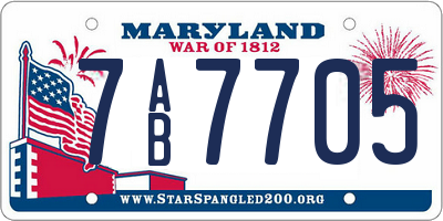 MD license plate 7AB7705