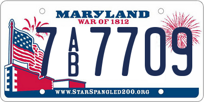 MD license plate 7AB7709