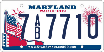MD license plate 7AB7710