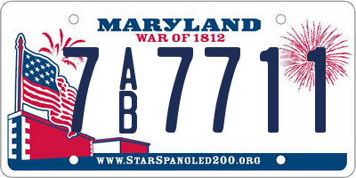 MD license plate 7AB7711