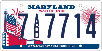 MD license plate 7AB7714