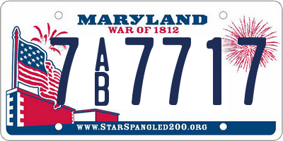 MD license plate 7AB7717