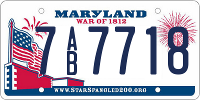 MD license plate 7AB7718