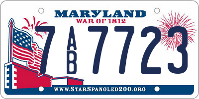 MD license plate 7AB7723