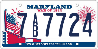 MD license plate 7AB7724