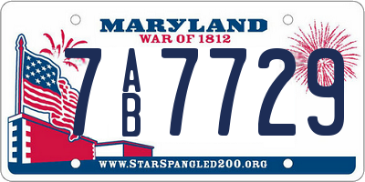 MD license plate 7AB7729