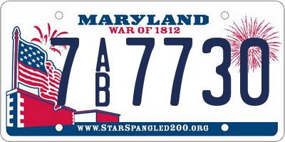 MD license plate 7AB7730