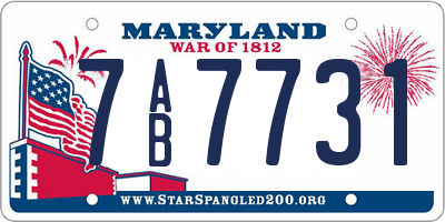 MD license plate 7AB7731