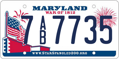MD license plate 7AB7735