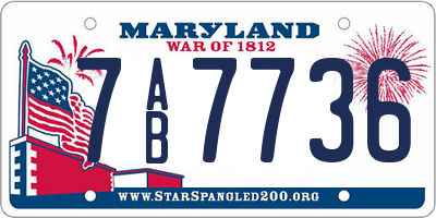 MD license plate 7AB7736