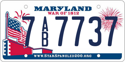 MD license plate 7AB7737