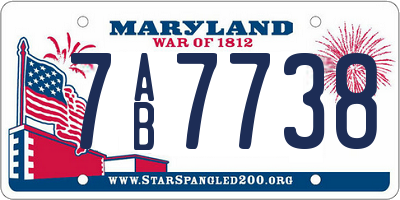 MD license plate 7AB7738
