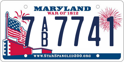 MD license plate 7AB7741
