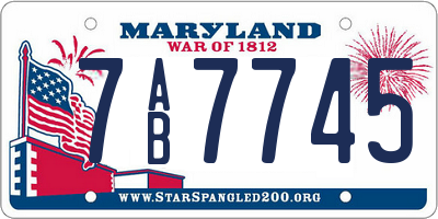 MD license plate 7AB7745