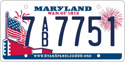 MD license plate 7AB7751