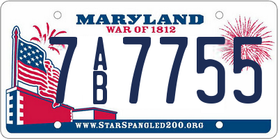 MD license plate 7AB7755