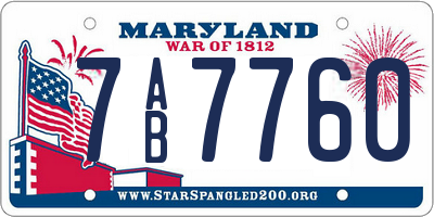 MD license plate 7AB7760