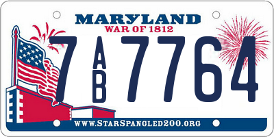 MD license plate 7AB7764