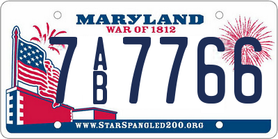 MD license plate 7AB7766
