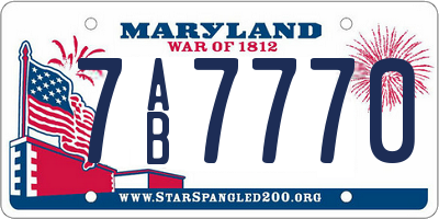MD license plate 7AB7770