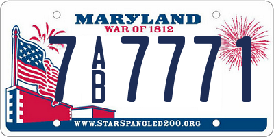 MD license plate 7AB7771