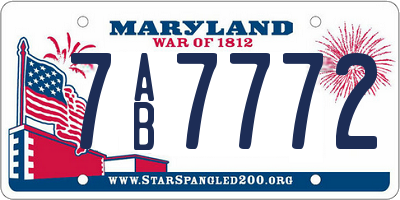 MD license plate 7AB7772
