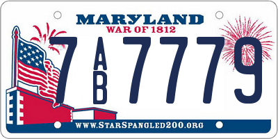 MD license plate 7AB7779