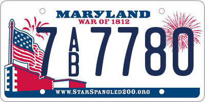 MD license plate 7AB7780