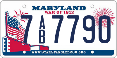 MD license plate 7AB7790