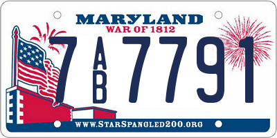 MD license plate 7AB7791