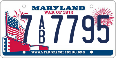 MD license plate 7AB7795
