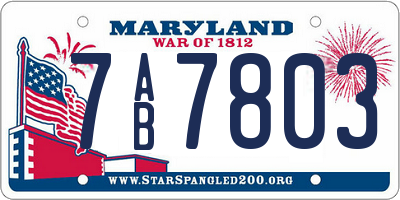 MD license plate 7AB7803