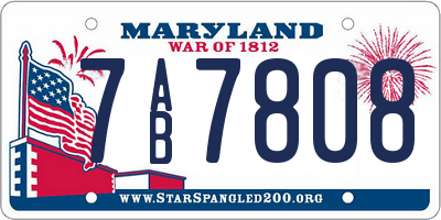 MD license plate 7AB7808