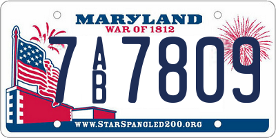 MD license plate 7AB7809