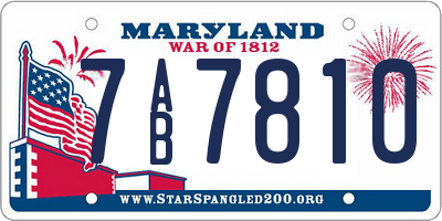 MD license plate 7AB7810