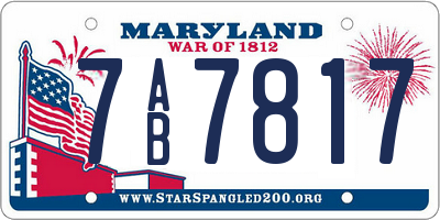 MD license plate 7AB7817