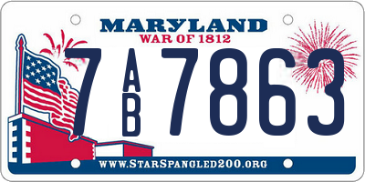 MD license plate 7AB7863