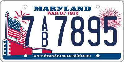 MD license plate 7AB7895