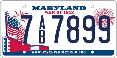 MD license plate 7AB7899