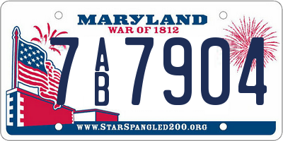 MD license plate 7AB7904