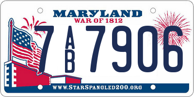 MD license plate 7AB7906