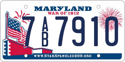 MD license plate 7AB7910