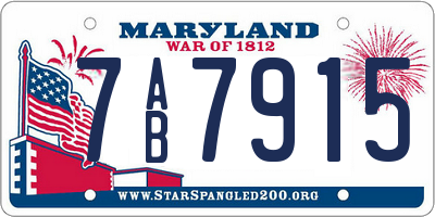 MD license plate 7AB7915