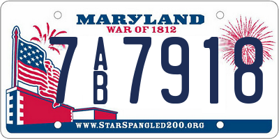 MD license plate 7AB7918