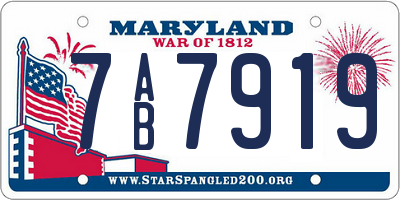 MD license plate 7AB7919