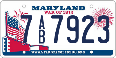 MD license plate 7AB7923